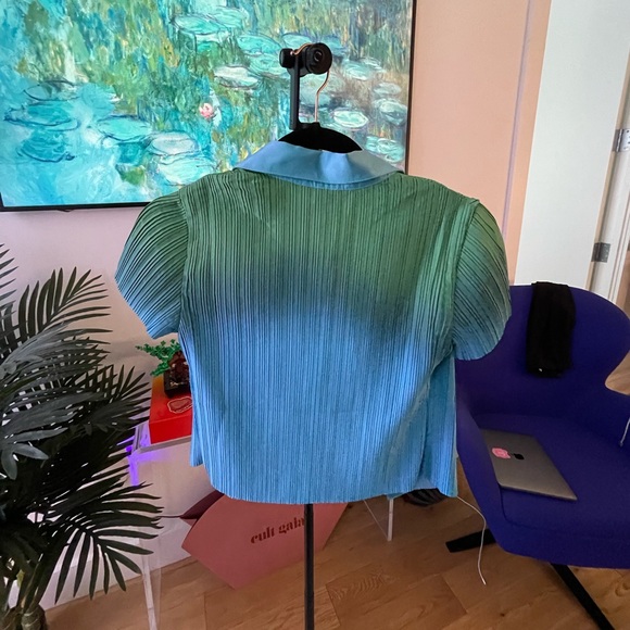 Arthur’s Apparel SET Box Pleat Short Sleeve Shirt & Pants in Green Orb - Picture 4 of 8